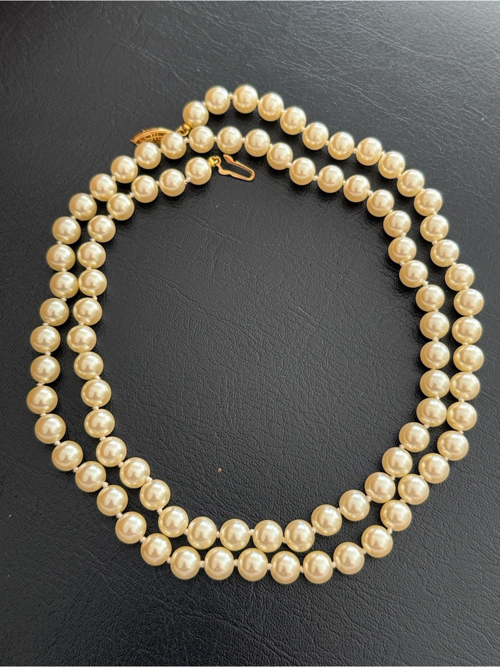 G Silver Pearls Necklace Classic Vintage Grandma